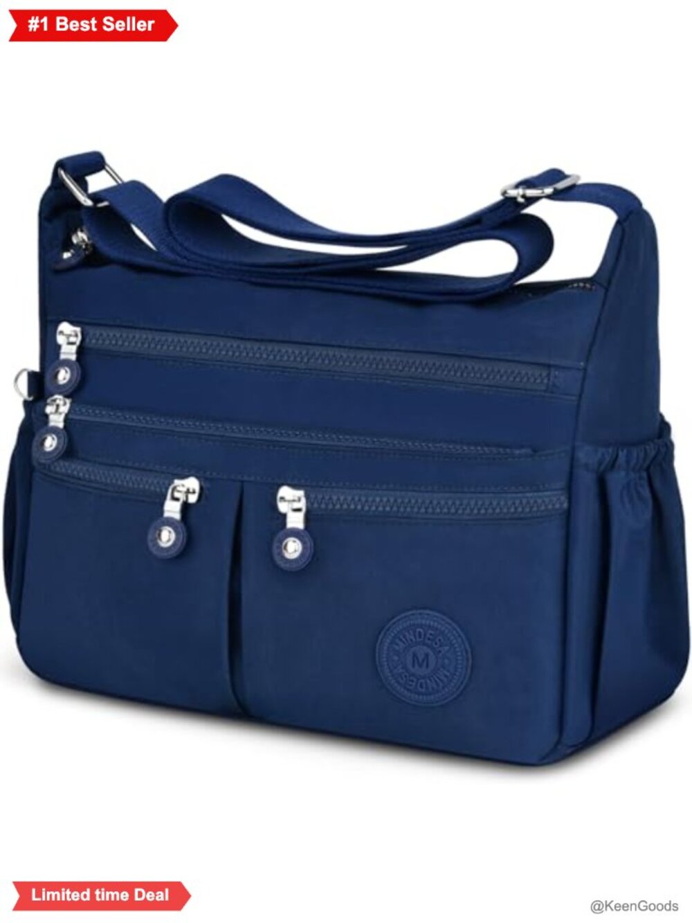 Nylon Crossbody Bag Waterproof Lightweight Travel Purse 11 Pockets